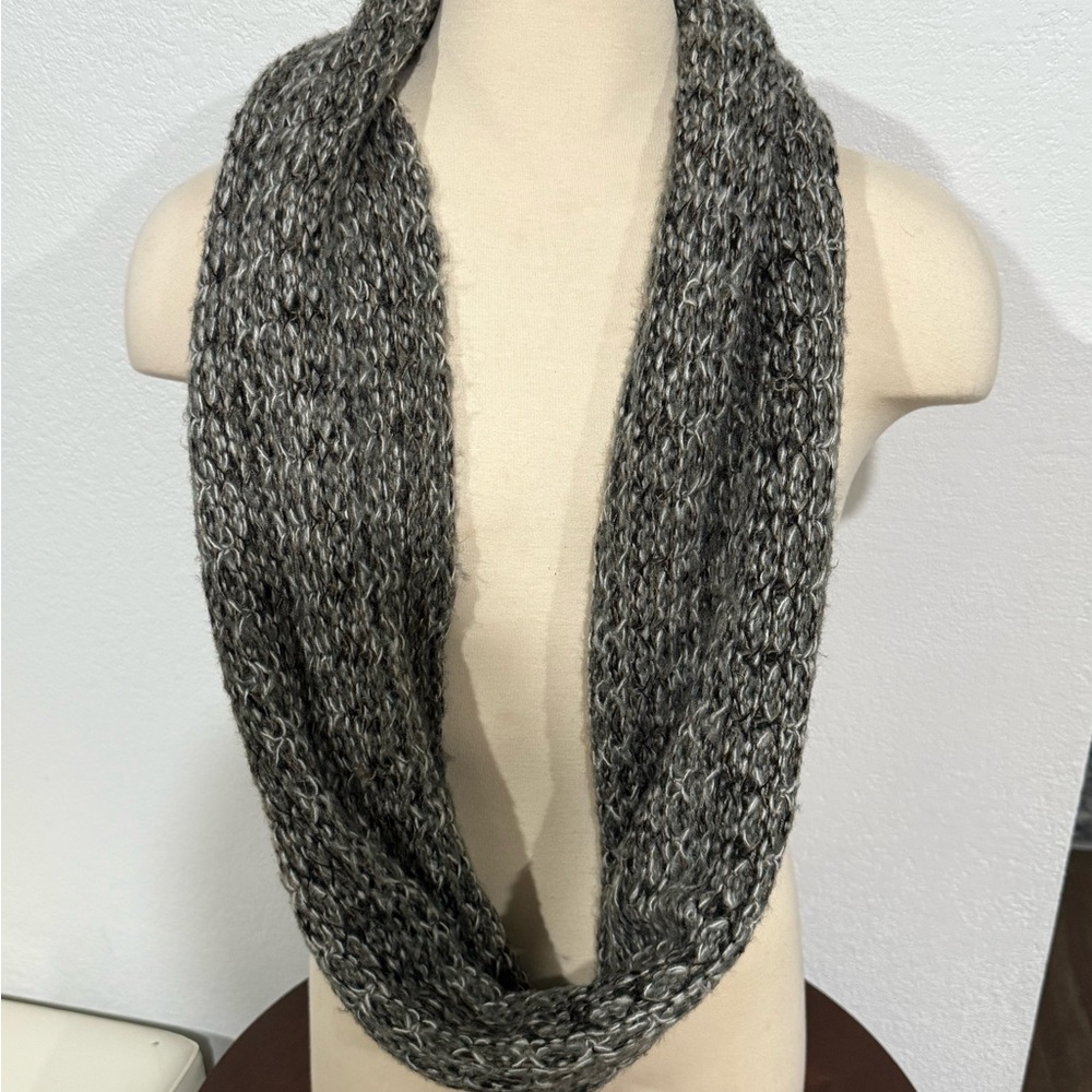Gray Knit Infinity Scarf